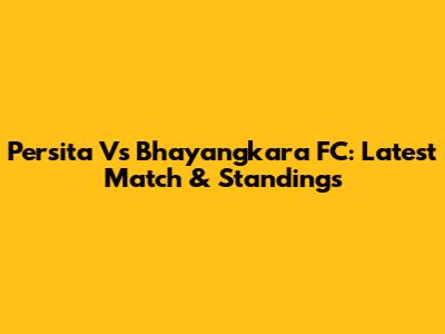 Persita Vs Bhayangkara FC: Latest Match & Standings
