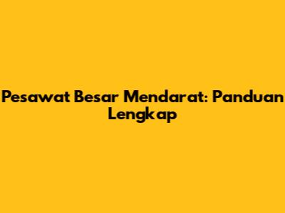 Pesawat Besar Mendarat: Panduan Lengkap