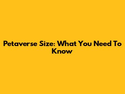 Petaverse Size: What You Need To Know