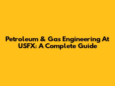 Petroleum & Gas Engineering At USFX: A Complete Guide