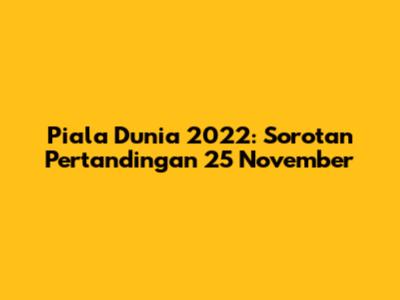 Piala Dunia 2022: Sorotan Pertandingan 25 November