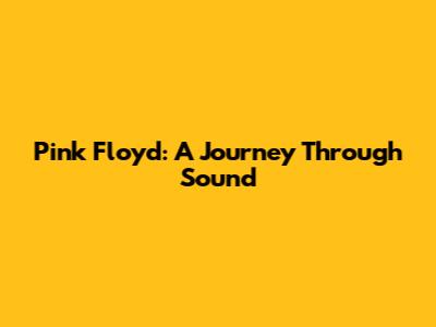 Pink Floyd: A Journey Through Sound