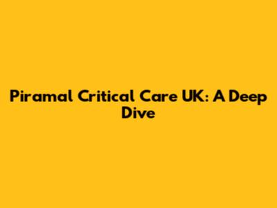 Piramal Critical Care UK: A Deep Dive