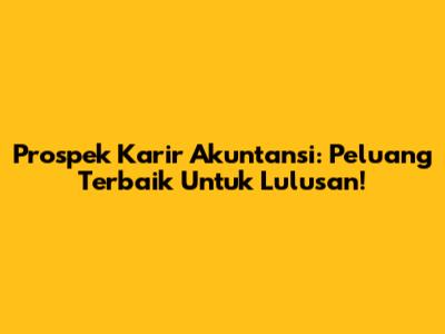 Prospek Karir Akuntansi: Peluang Terbaik Untuk Lulusan!