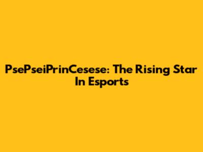 PsePseiPrinCesese: The Rising Star In Esports