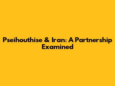 Pseihouthise & Iran: A Partnership Examined