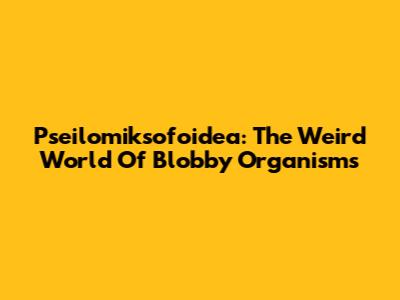 Pseilomiksofoidea: The Weird World Of Blobby Organisms