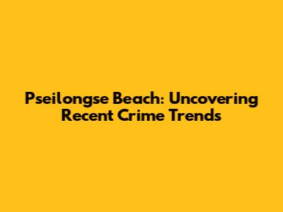 Pseilongse Beach: Uncovering Recent Crime Trends