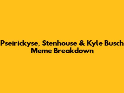 Pseirickyse, Stenhouse & Kyle Busch Meme Breakdown