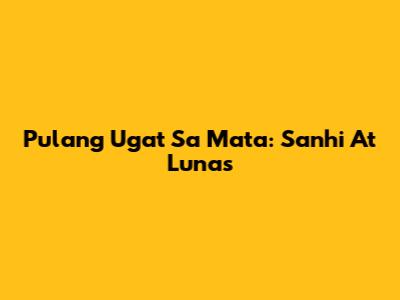 Pulang Ugat Sa Mata: Sanhi At Lunas