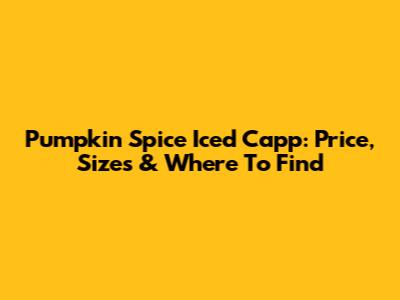Pumpkin Spice Iced Capp: Price, Sizes & Where To Find