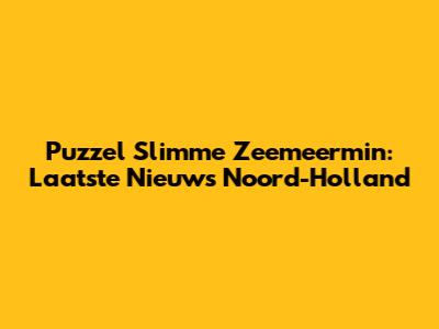 Puzzel Slimme Zeemeermin: Laatste Nieuws Noord-Holland