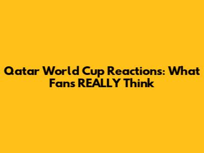 Qatar World Cup Reactions: What Fans REALLY Think