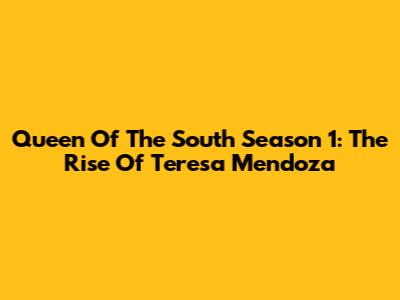 Queen Of The South Season 1: The Rise Of Teresa Mendoza