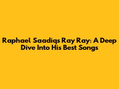 Raphael Saadiq's Ray Ray: A Deep Dive Into His Best Songs