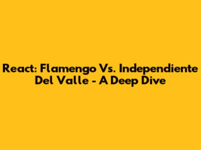React: Flamengo Vs. Independiente Del Valle - A Deep Dive
