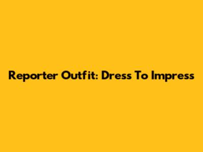 Reporter Outfit: Dress To Impress