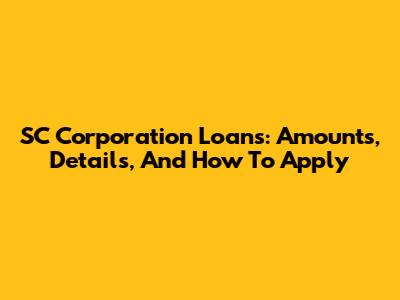 SC Corporation Loans: Amounts, Details, And How To Apply