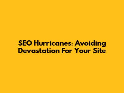 SEO Hurricanes: Avoiding Devastation For Your Site