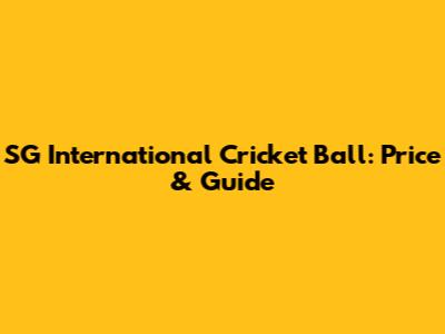 SG International Cricket Ball: Price & Guide