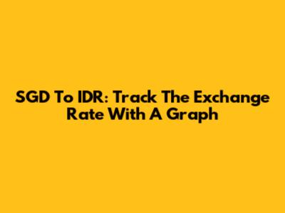 SGD To IDR: Track The Exchange Rate With A Graph