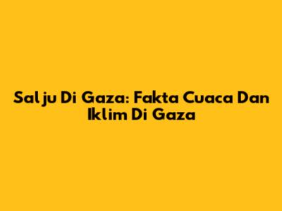 Salju Di Gaza: Fakta Cuaca Dan Iklim Di Gaza