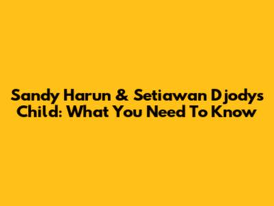 Sandy Harun & Setiawan Djody's Child: What You Need To Know