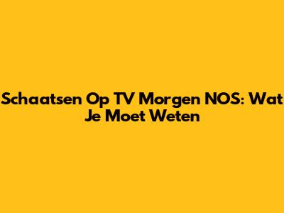 Schaatsen Op TV Morgen NOS: Wat Je Moet Weten