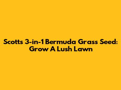 Scotts 3-in-1 Bermuda Grass Seed: Grow A Lush Lawn