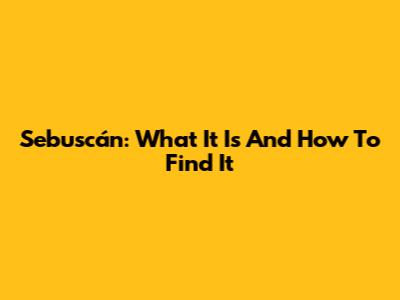 Sebuscán: What It Is And How To Find It
