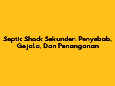 Septic Shock Sekunder: Penyebab, Gejala, Dan Penanganan
