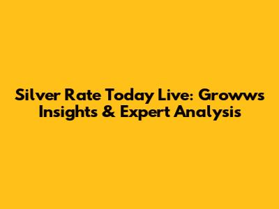Silver Rate Today Live: Groww's Insights & Expert Analysis