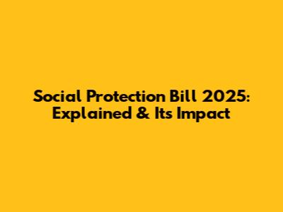Social Protection Bill 2025: Explained & Its Impact