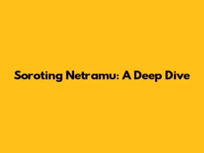 Soroting Netramu: A Deep Dive