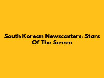 South Korean Newscasters: Stars Of The Screen