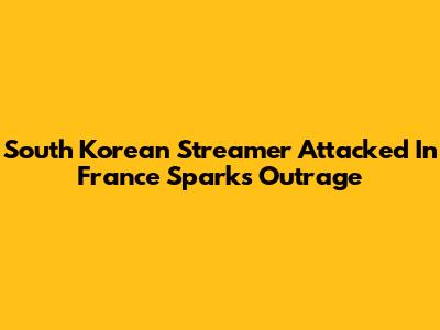 South Korean Streamer Attacked In France Sparks Outrage
