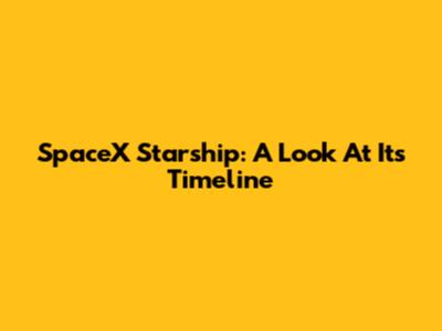 SpaceX Starship: A Look At Its Timeline