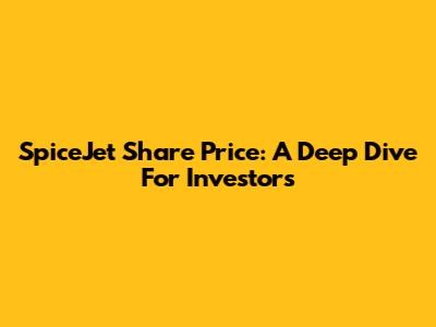 SpiceJet Share Price: A Deep Dive For Investors