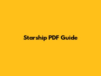 Starship PDF Guide