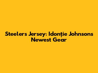 Steelers Jersey: Idonție Johnson's Newest Gear