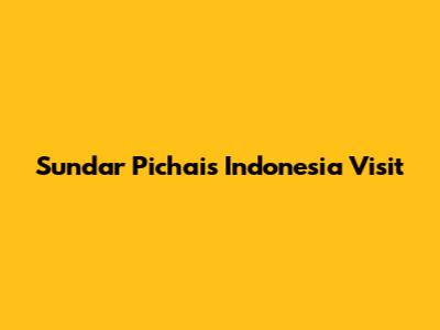 Sundar Pichai's Indonesia Visit