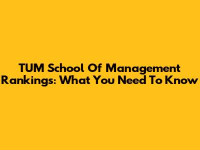 TUM School Of Management Rankings: What You Need To Know