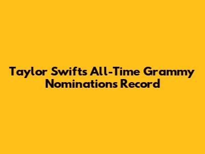 Taylor Swift's All-Time Grammy Nominations Record