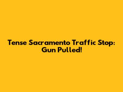 Tense Sacramento Traffic Stop: Gun Pulled!