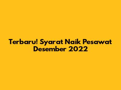 Terbaru! Syarat Naik Pesawat Desember 2022
