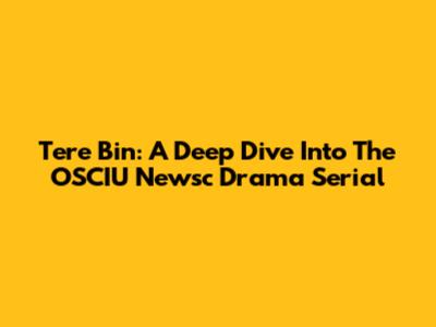 Tere Bin: A Deep Dive Into The OSCIU Newsc Drama Serial