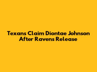 Texans Claim Diontae Johnson After Ravens Release