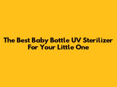 The Best Baby Bottle UV Sterilizer For Your Little One
