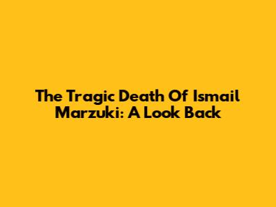 The Tragic Death Of Ismail Marzuki: A Look Back