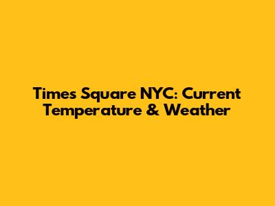 Times Square NYC: Current Temperature & Weather